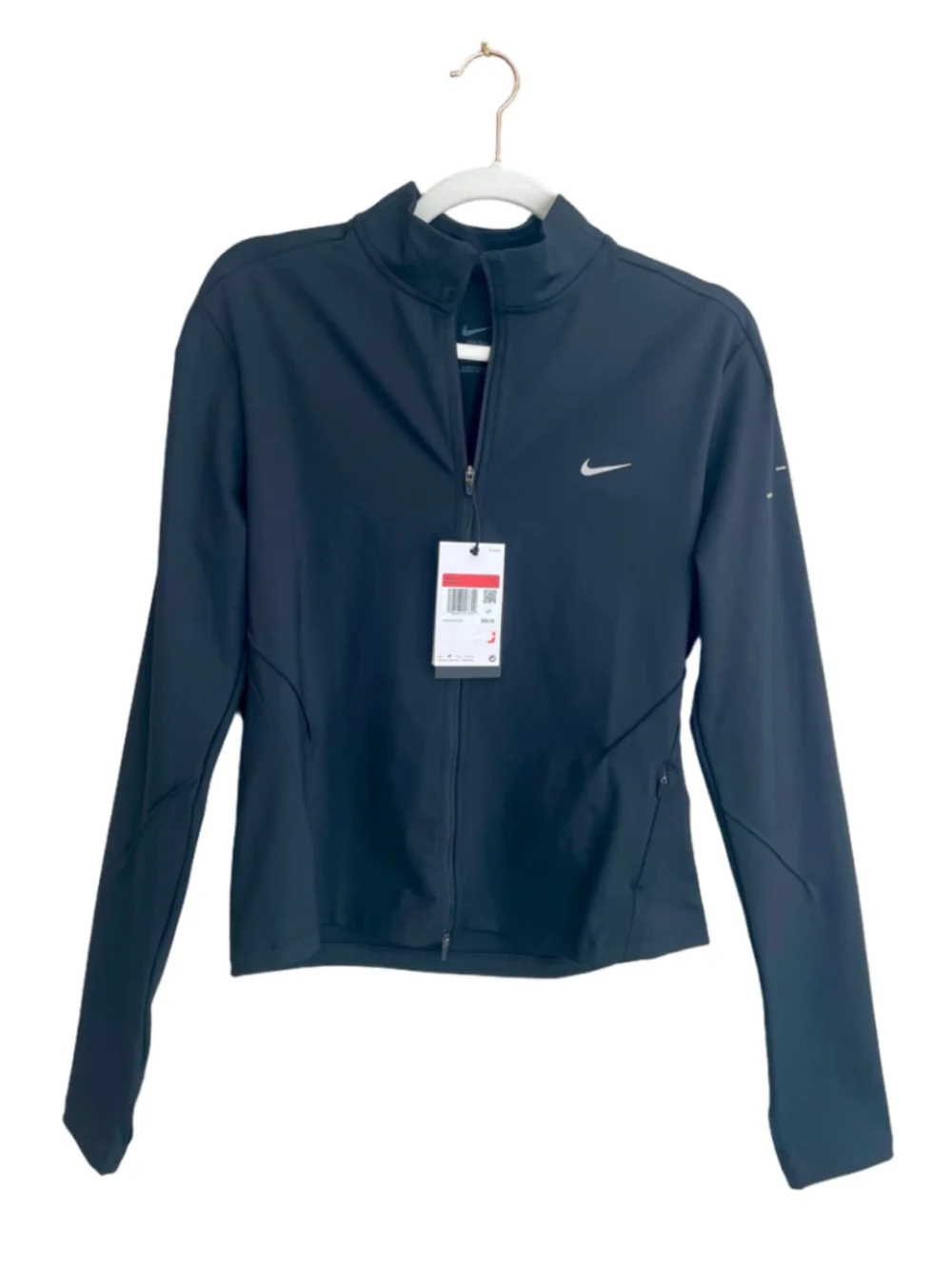 Nike Swift Dri-FIT Full Zip Running Top Women L Black IB1998-010 NWT